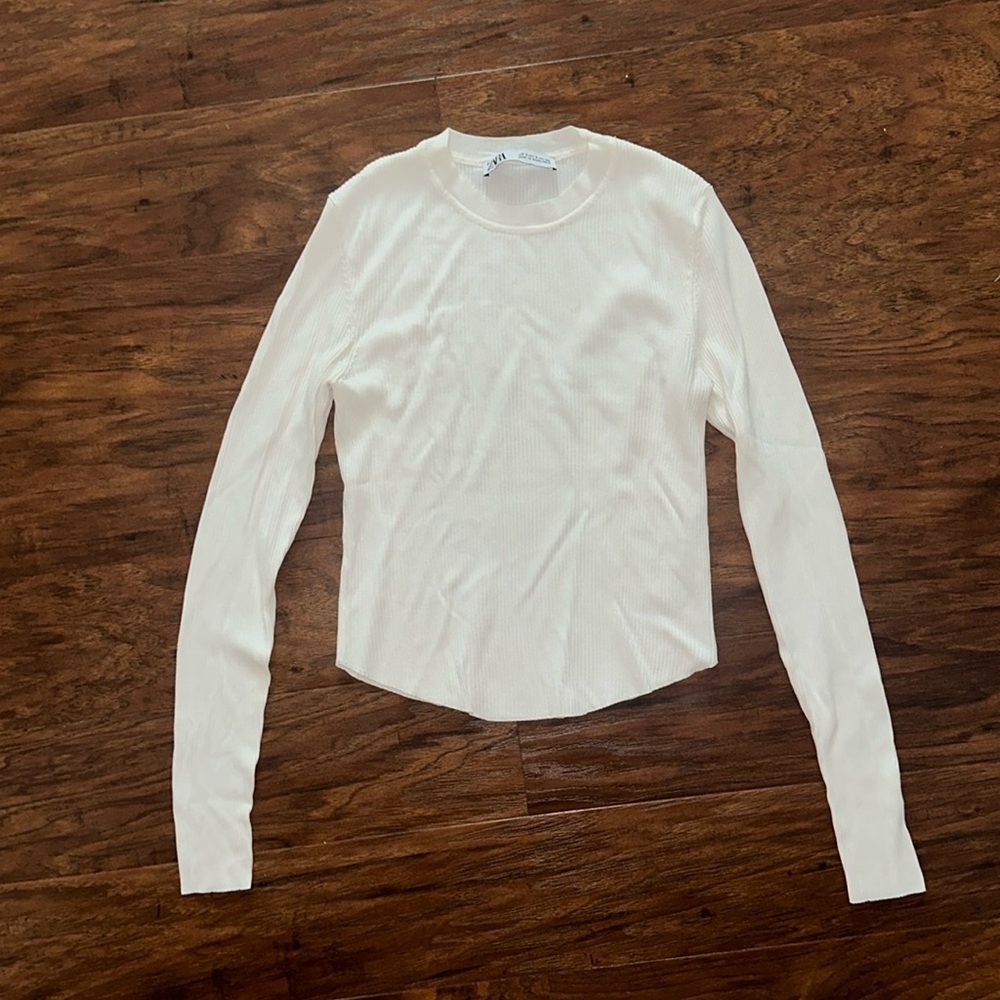 Zara white cropped top
